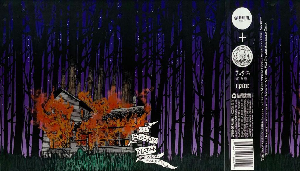 The Steady Death beer label from Burial, artwork by David Paul Seymour