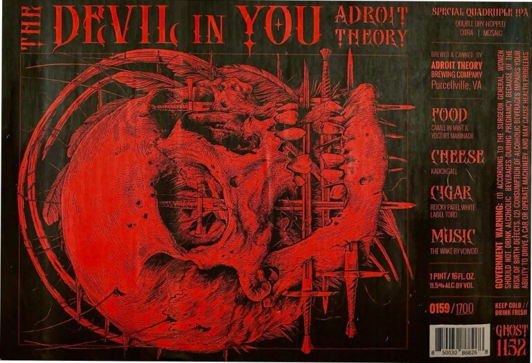 The Devil In You (Ghost 1152) beer label from Adroit Theory