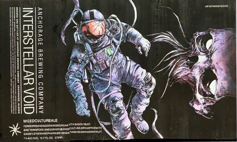 Interstellar Void beer label from Anchorage, artwork by Rob Bowyer