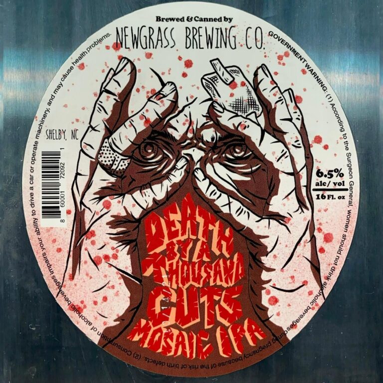 Death by a Thousand Cuts beer label from Newgrass