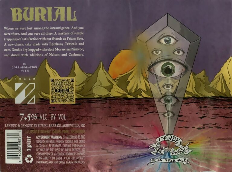 Inside the Phase beer label from Burial & Prism, artwork by David Paul Seymour