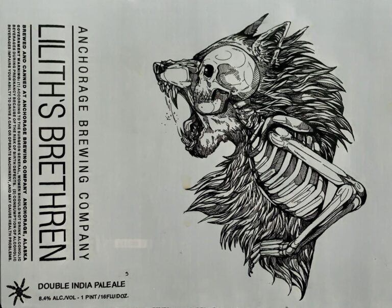 Lilith’s Brethren beer label from Anchorage, artwork by Michelle KamMei Harvey