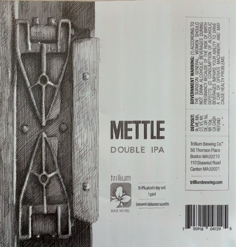 Mettle beer label from Trillium