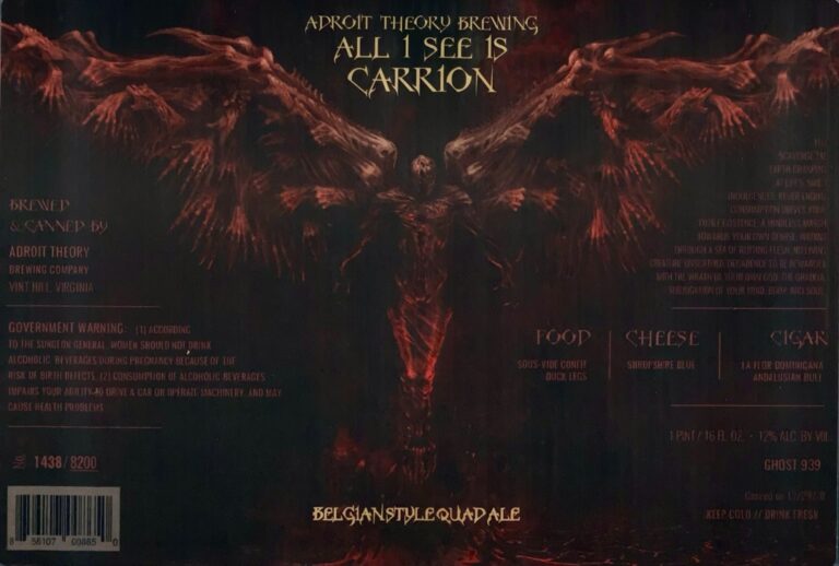 All I See Is Carrion (Ghost 939) beer label from Adroit Theory