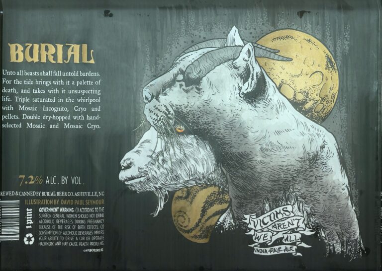 Victims Aren’t We All beer label from Burial, artwork by David Paul Seymour