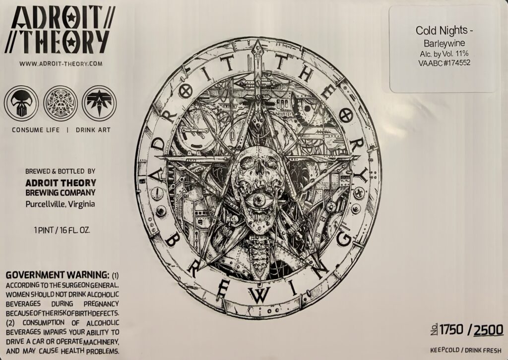 Cold Nights beer label from Adroit Theory