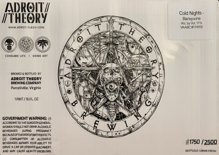 Cold Nights beer label from Adroit Theory