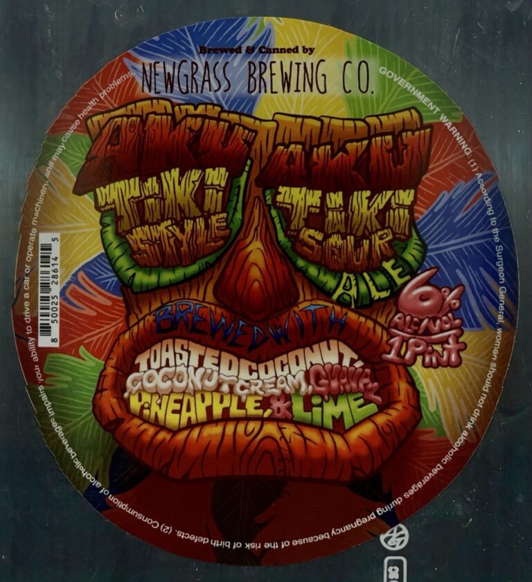 Aku Aku Tiki beer label from Newgrass