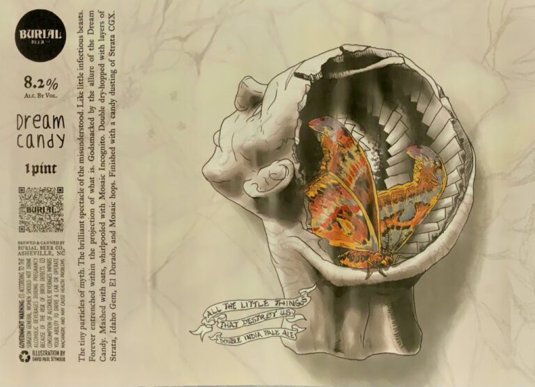 All the Little Things That Destroy Us beer label from Burial, artwork by David Paul Seymour