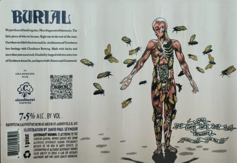 And You Know Not Your Own Boundary beer label from Burial & Cloudburst, artwork by David Paul Seymour
