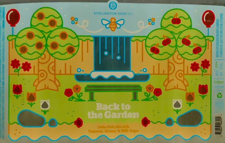 Back To the Garden beer label from Burlington