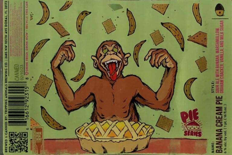Banana Cream Pie (Pie Series) beer label from Tripping Animals