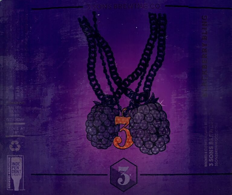 Blackberry Bling beer label from 3 Sons