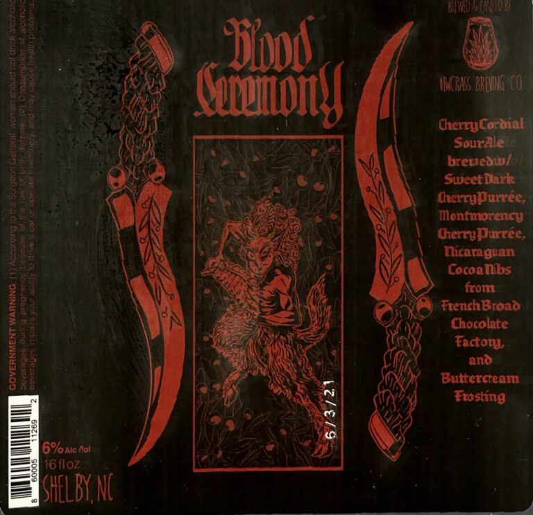 Blood Ceremony beer label from Newgrass