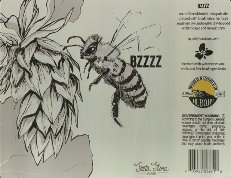 BZZZZ beer label from Fonta Flora