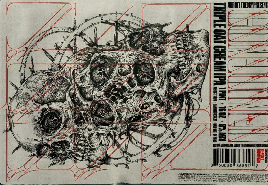 Conjoined (Ghost 1059) beer label from Adroit Theory
