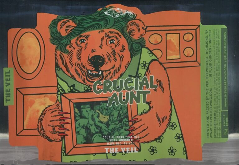 Crucial Aunt beer label from The Veil