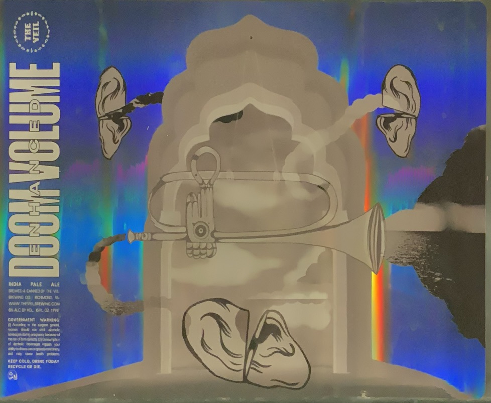 DOOM VOLUME ENHANCED beer label from The Veil