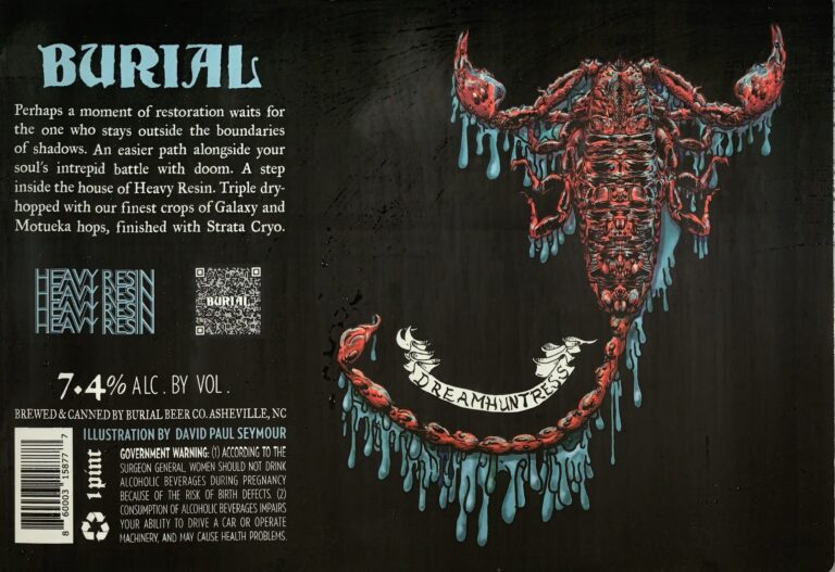 An Empirical Argument For Detachment From Reason beer label from Burial, artwork by David Paul Seymour