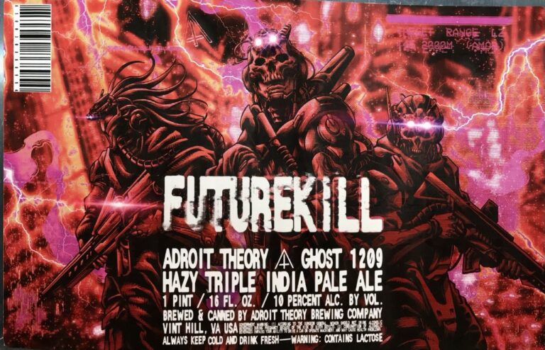 FUTUREKILL (Ghost 1209) beer label from Adroit Theory