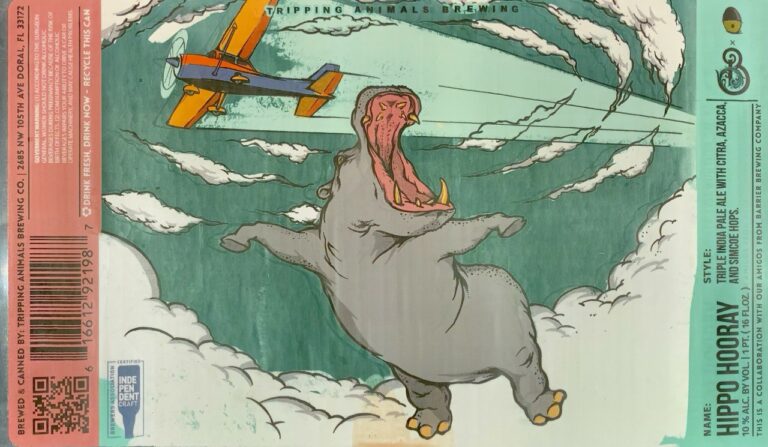 Hippo Hooray beer label from Tripping Animals