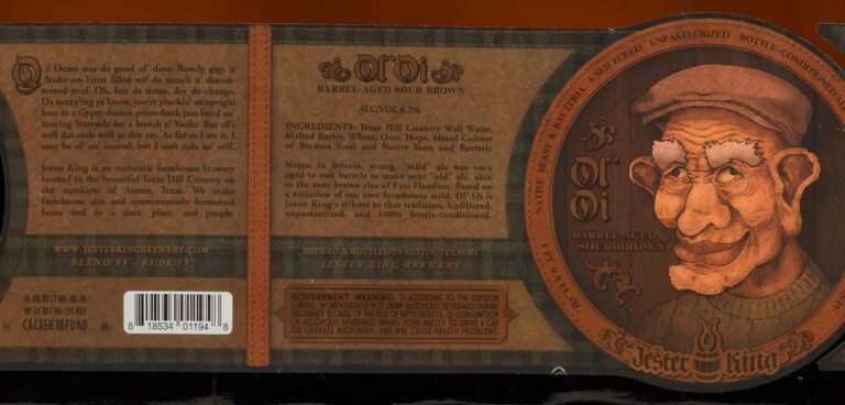 Ol’ Oi! beer label from Jester King