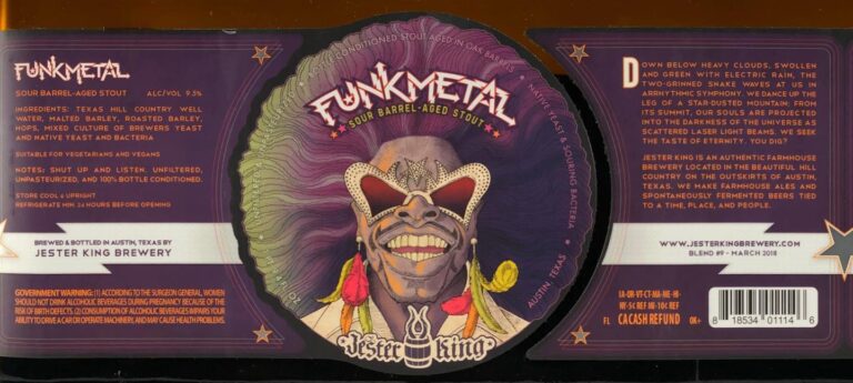 Funk Metal beer label from Jester King