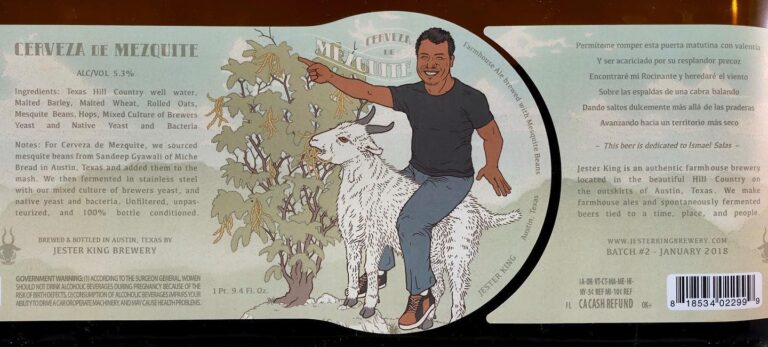 Cerveza de Mezquite beer label from Jester King