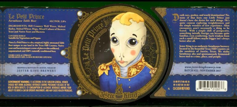 Le Petit Prince beer label from Jester King
