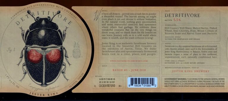Detritivore beer label from Jester King