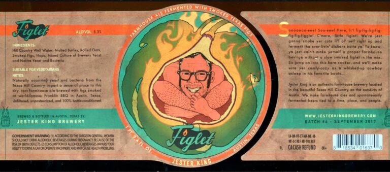 Figlet beer label from Jester King