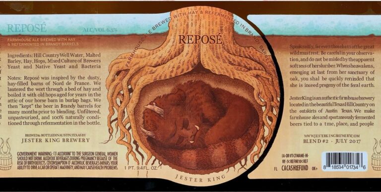 Reposé beer label from Jester King