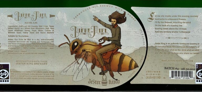 Biere de Miel beer label from Jester King