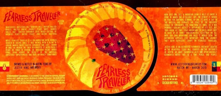 Fearless Traveler beer label from Jester King