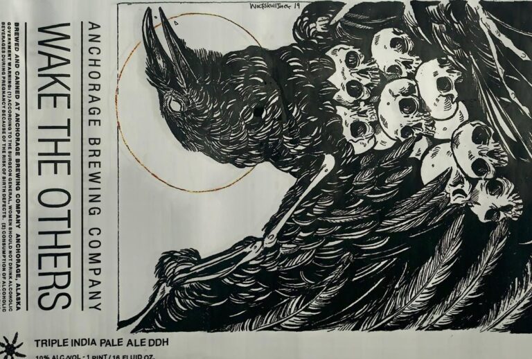 Wake the Others beer label from Anchorage, artwork by Michelle KamMei Harvey