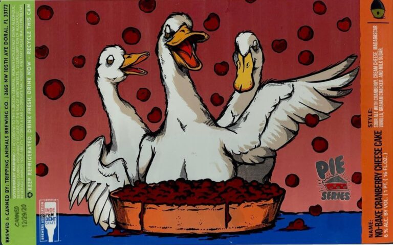 No-Bake Cranberry Cheesecake (Pie Series) beer label from Tripping Animals