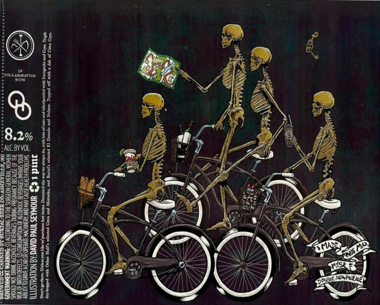 I Made This Map Myself beer label from Burial & Other Half, artwork by David Paul Seymour
