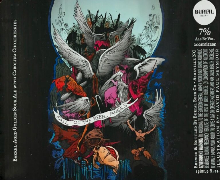 Fall of the Rebel Angels (2021 Release) beer label from Burial, artwork by David Paul Seymour
