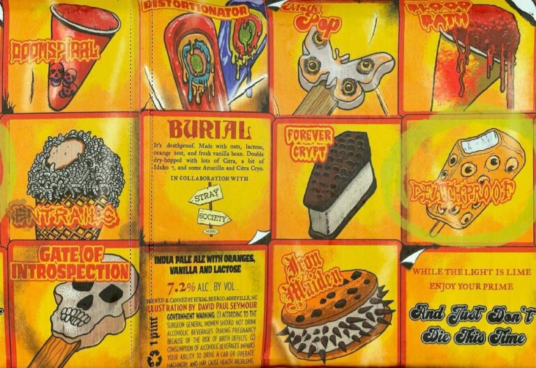 And Just Don’t Die This Time beer label from Burial, artwork by David Paul Seymour