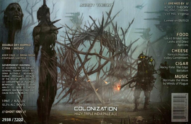 Colonization (Ghost 1005) beer label from Adroit Theory