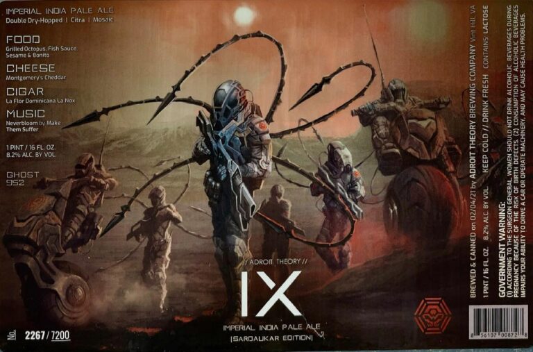 IX [Sardaukar Edition] (Ghost 952) beer label from Adroit Theory
