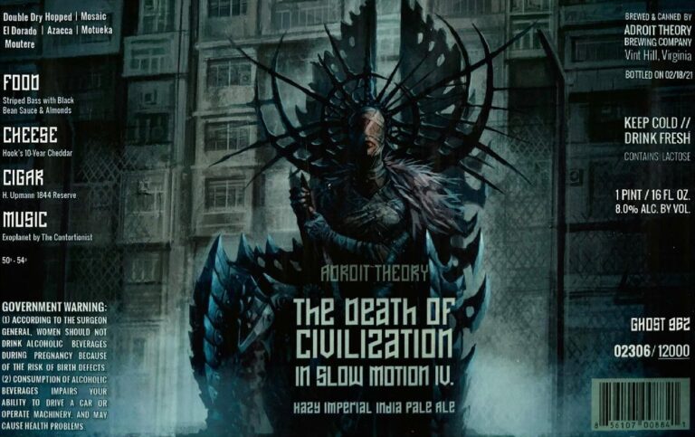 The Death of Civilization In Slow Motion IV (Ghost 962) beer label from Adroit Theory