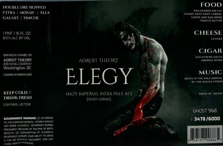 Elegy [death Edition] (Ghost 968) beer label from Adroit Theory