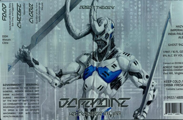 Dopamine (Ghost 942) beer label from Adroit Theory