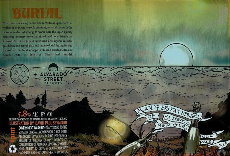 Manifestations of Majestic Memoir beer label from Burial, artwork by David Paul Seymour