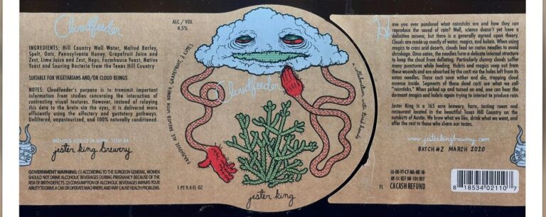 Cloudfeeder beer label from Jester King
