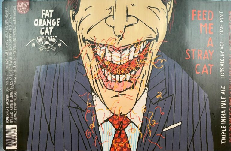Feed Me A Stray Cat beer label from Fat Orange Cat
