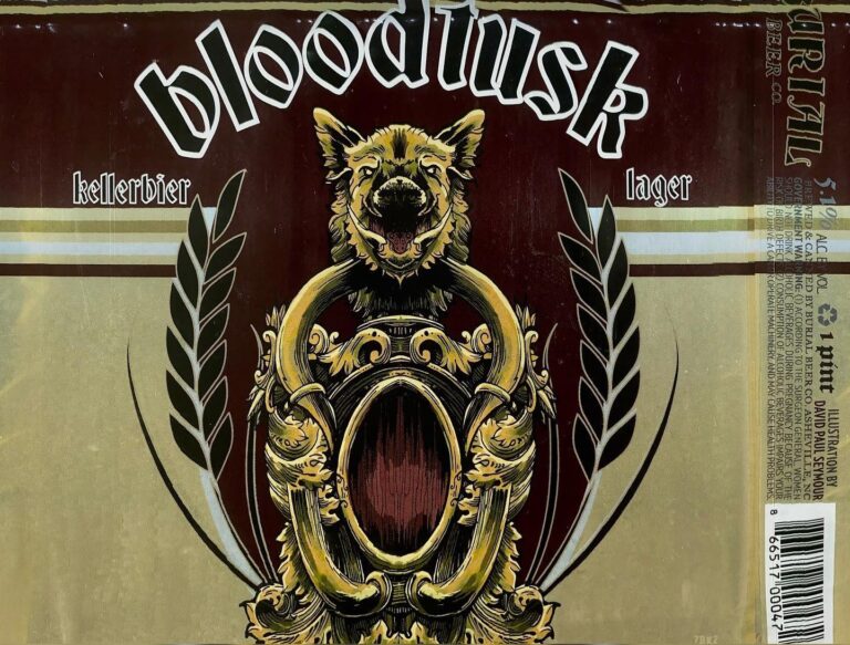 Bloodtusk Kellerbier Lager beer label from Burial, artwork by David Paul Seymour