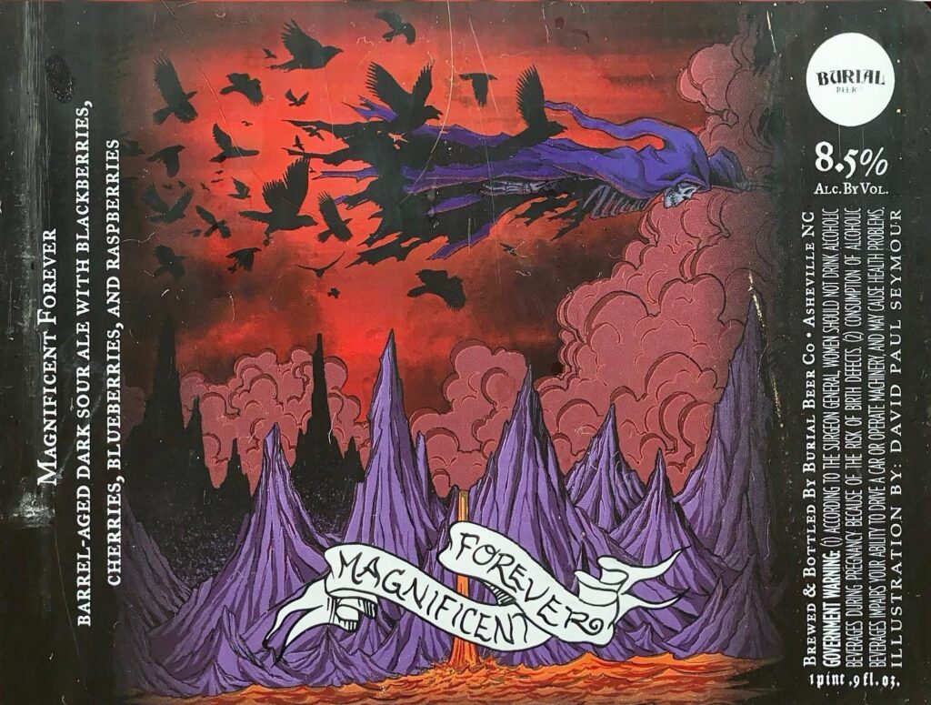 Magnificent Forever beer label from Burial, artwork by David Paul Seymour