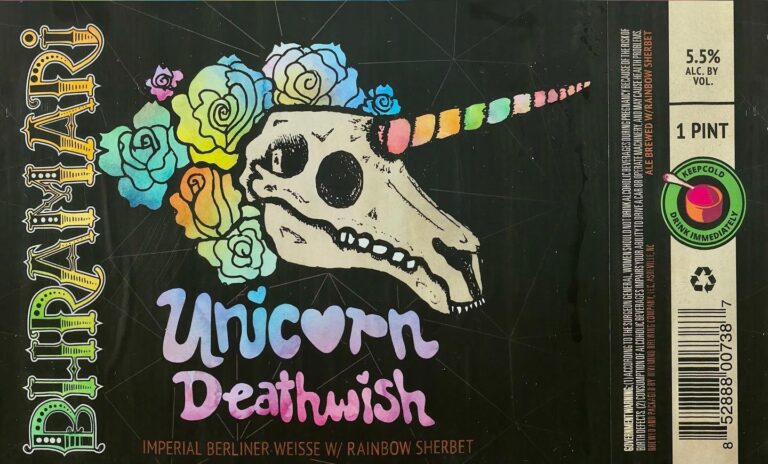 Unicorn Death Wish beer label from Bhramari